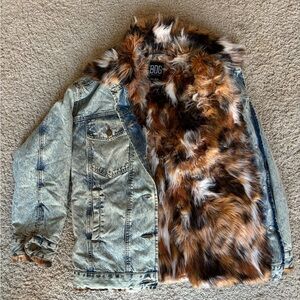 BDG Denim Faux Fur Lined Denim Jacket